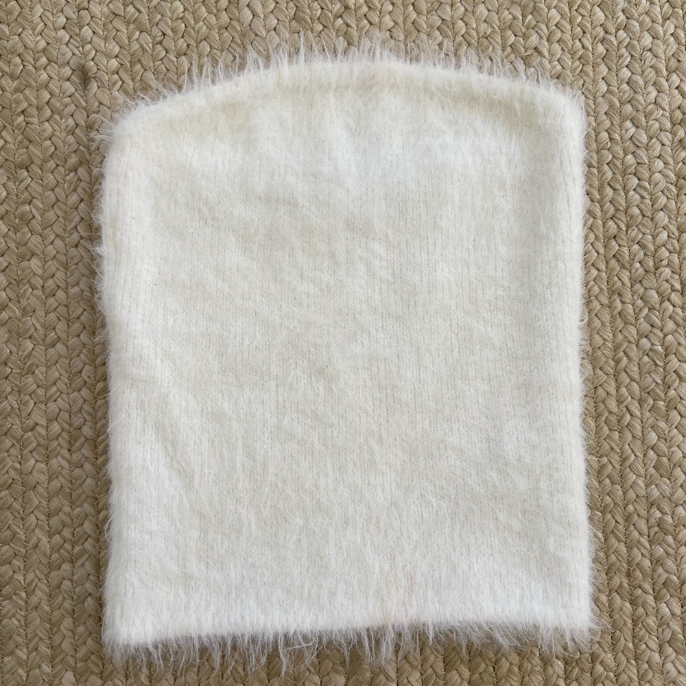 Fuzzy White Tube Top - Urban Outfitters